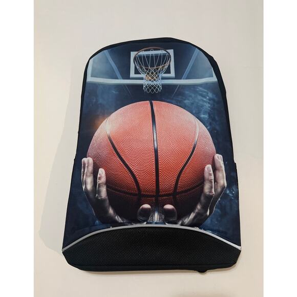 Unisex Basketball Graphics Bookbag Backpack Black New - Picture 1 of 8